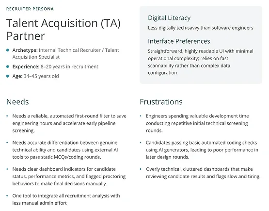TA and recruiter persona